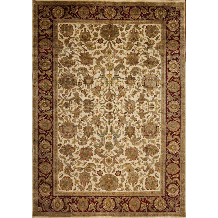 Golden Age Hand Knotted Wool Area Rug in Gold