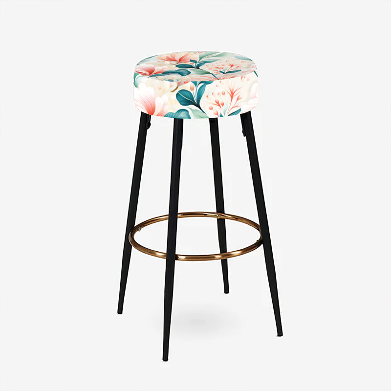 Ensemble de 2 tabourets de bar rose et vert Coastal Escape