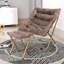 Fauteuil d'appoint douillet capitonné et rembourré avec cadre en métal doré pour le salon-491022507-520988953