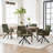 Swivel Upholstered Dining Chair, Mid Century Modern Kitchen Chair with Metal Legs-1279621862