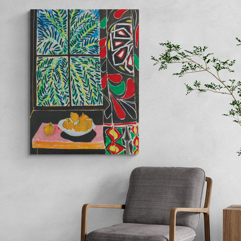 Interior With Egyptian Curtain by Henri Matisse - Wrapped Canvas Painting, 117cm H x 81cm W x 4cm D