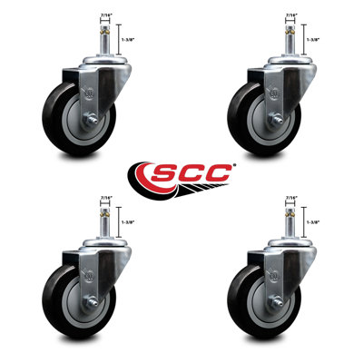 urethane Swivel Grip Ring Stem Caster Set