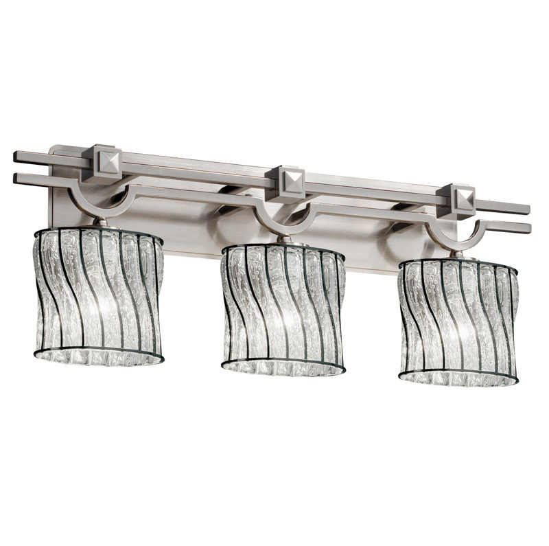 Barre d'éclairage de salle de bain 3 lumières Grisby, Nickel brossé