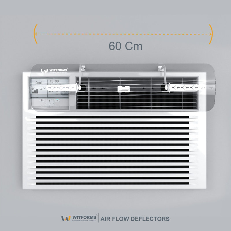 Witforms Window Ac Air Deflector - 24" Length For Top Vent Window Units Only - Transparent Design - Measure Before Purchase