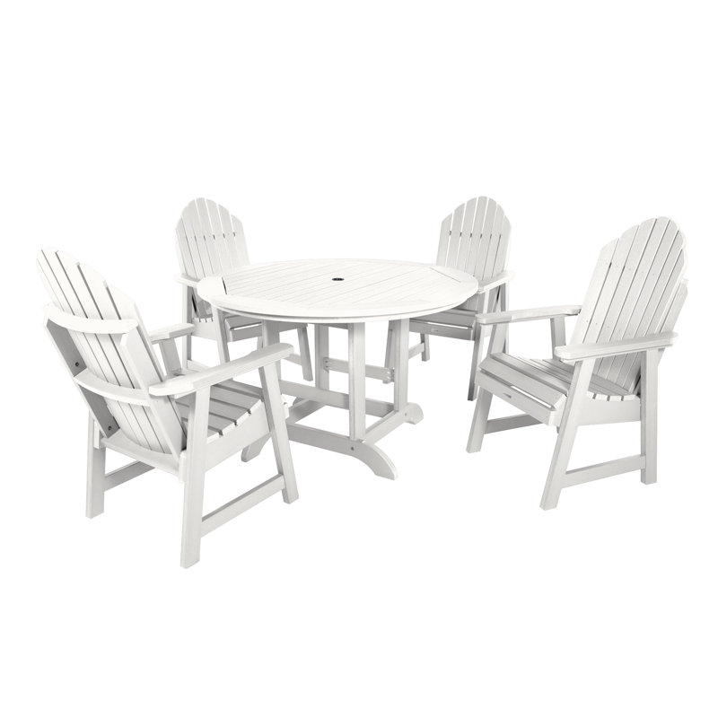 Lynn 4 - Person Patio Dining Set with Round Table, White