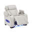 Fauteuil inclinable électrique de 38,25 po en cuir respirant avec accoudoirs carrés avec accoudoirs de rangement et appui-tête électrique-1021414858