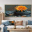Fleur de cactus orange monochrome - art mural floral cactus-723763241-723763245