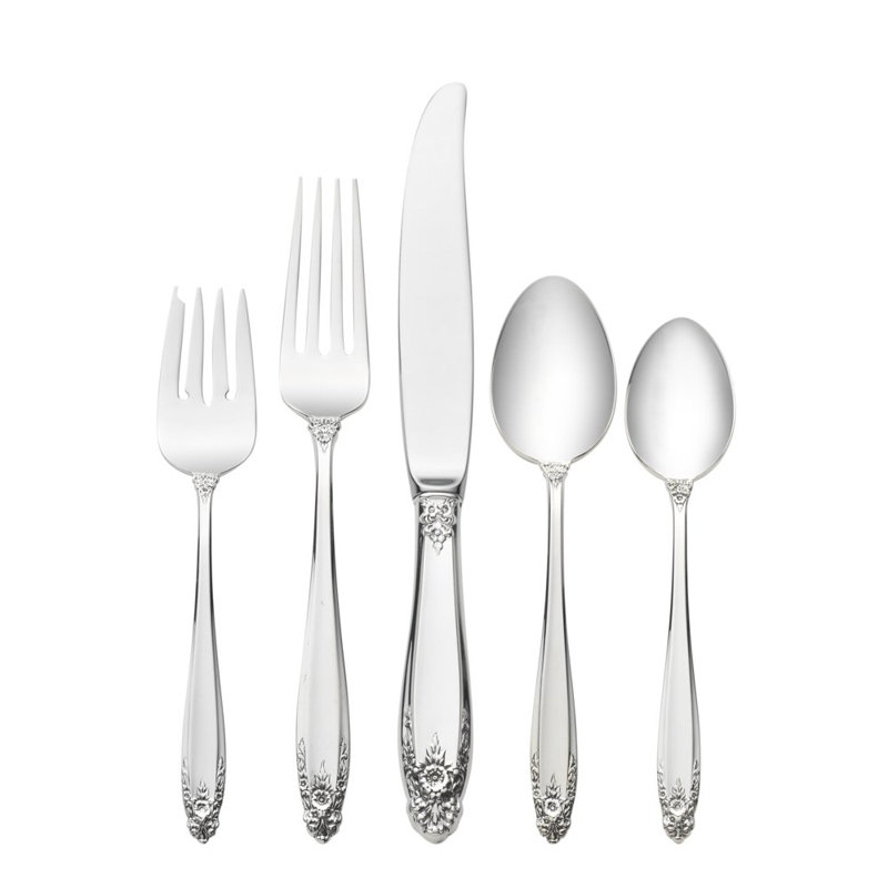 Prelude 5 Piece Sterling Silver Flatware Set, Service for 1