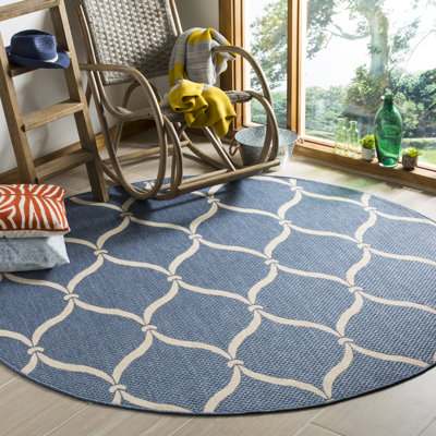 Tapis intérieur / extérieur bleu / beige Kusilvak Palmetto