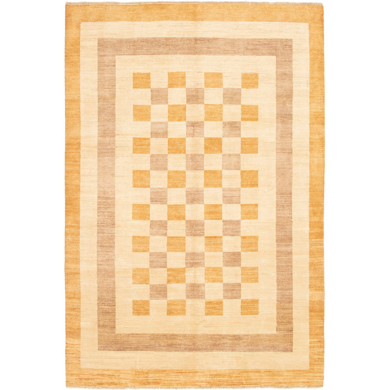 Tapis de surface en laine 6 pi 7 po x 9 pi 8 po à la main one-of-kind-noué la 2010 gabbeh crème Bussard