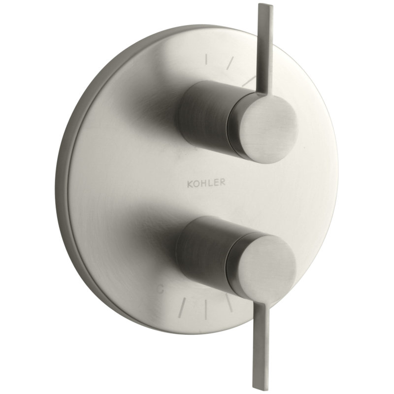 Stillness Faucet Trim with Lever Handles for Stacked Valve, Nickel brossé éclatant