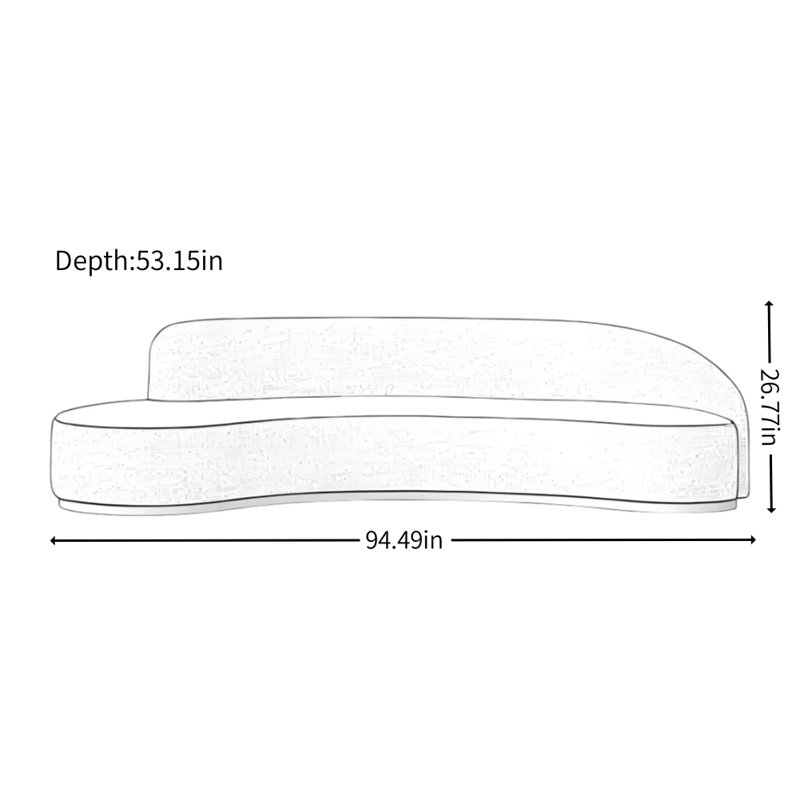 Modern Simple Off-white Curved Sofa