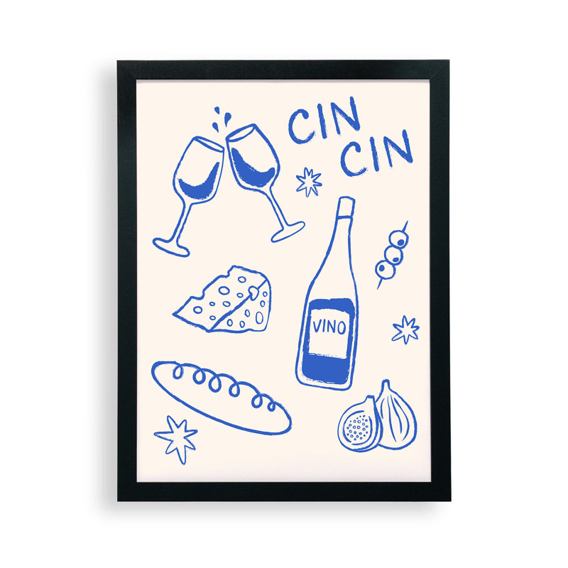 Thespacehouse Wine and Cheese Cheers, affiche encadrée, H 16 po x l 12 po