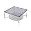 Table basse Solmon avec rangement en chrome