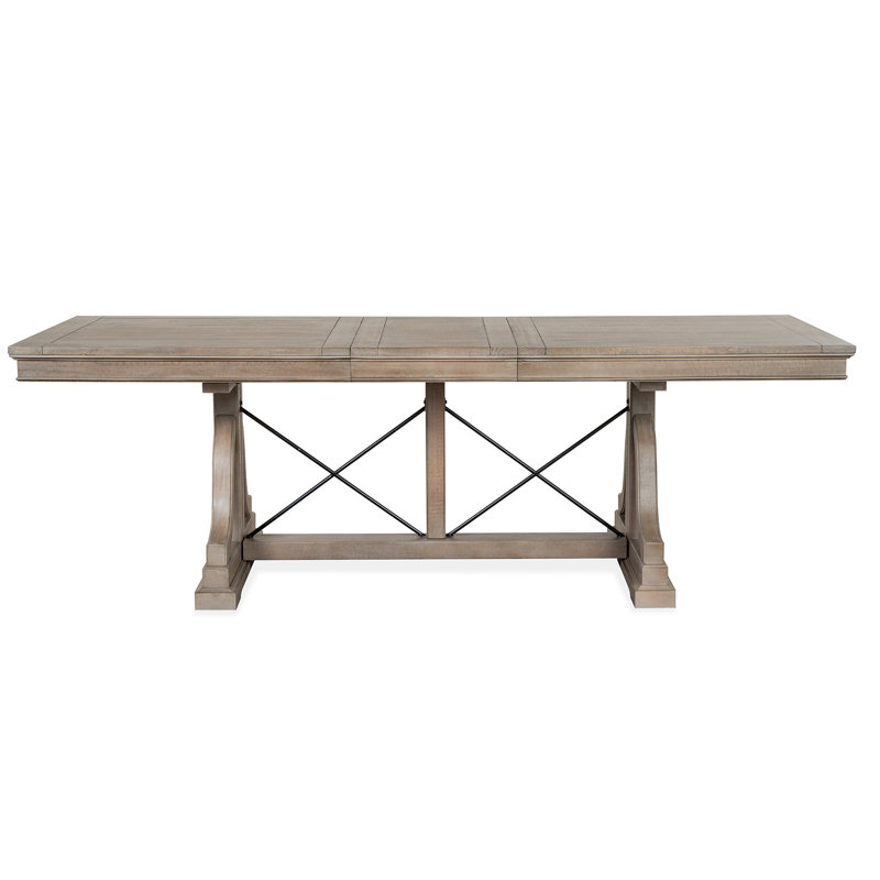 Radimir Extendable Pine Solid Wood Base Dining Table, Brown