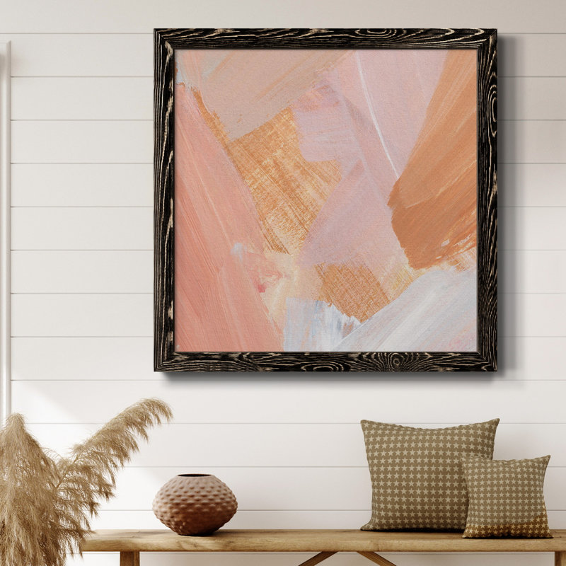 Toile encadrée rose vanille IV-Premium - prête à être accrochée, H 27,5 po x l 27,5 po x P 1,5 po, Cadre noir
