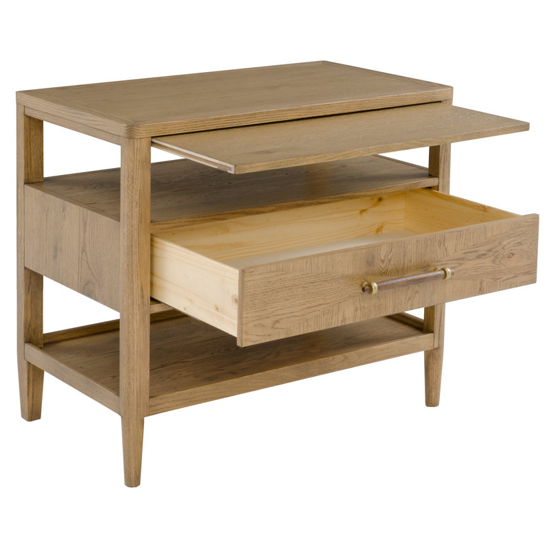 Maxwell 36'' W Solid Wood Nightstand, Sunlit Oak
