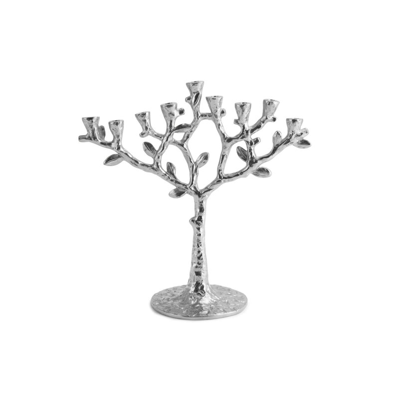 Tree of Life Menorah, Silver