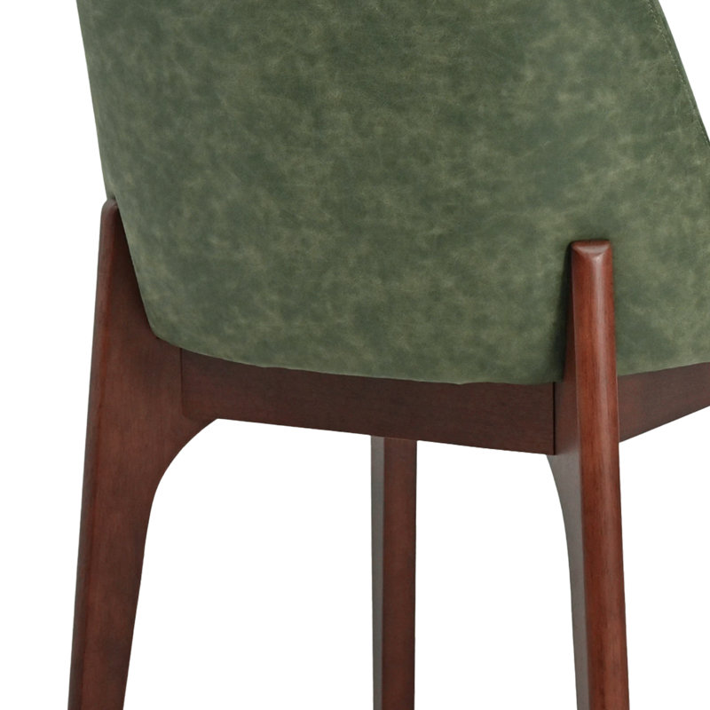 Bason Upholstered Faux Leather Dining Chairs Set Of 6, 6, Green
