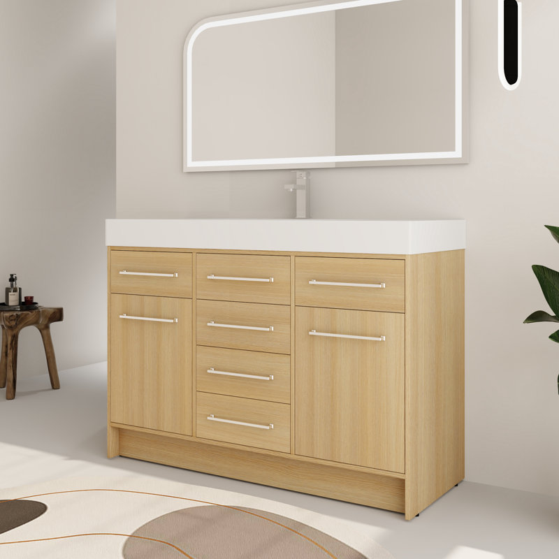 Ensemble de meuble-lavabo simple 48 po avec plateau en résine Odstone, 48"
