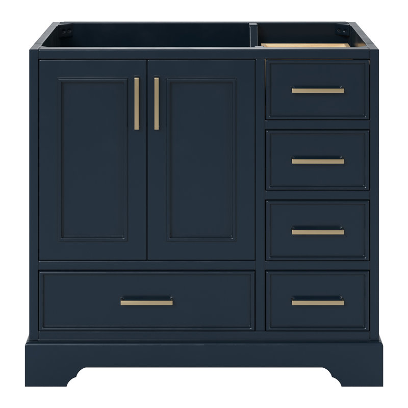 Peightyn 36.75'' Single Bathroom Vanity Base Only, Midnight Blue