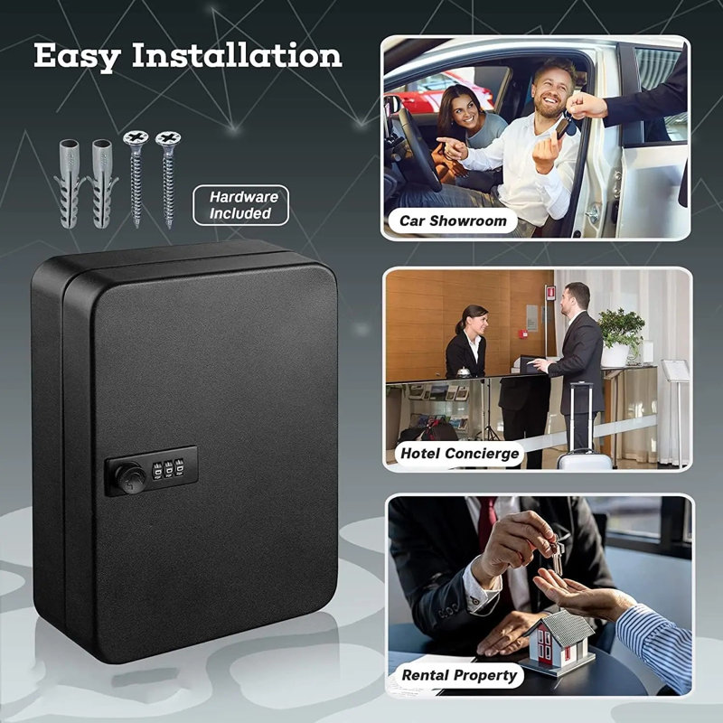Veston Metal Wall Organizer with Key Hooks