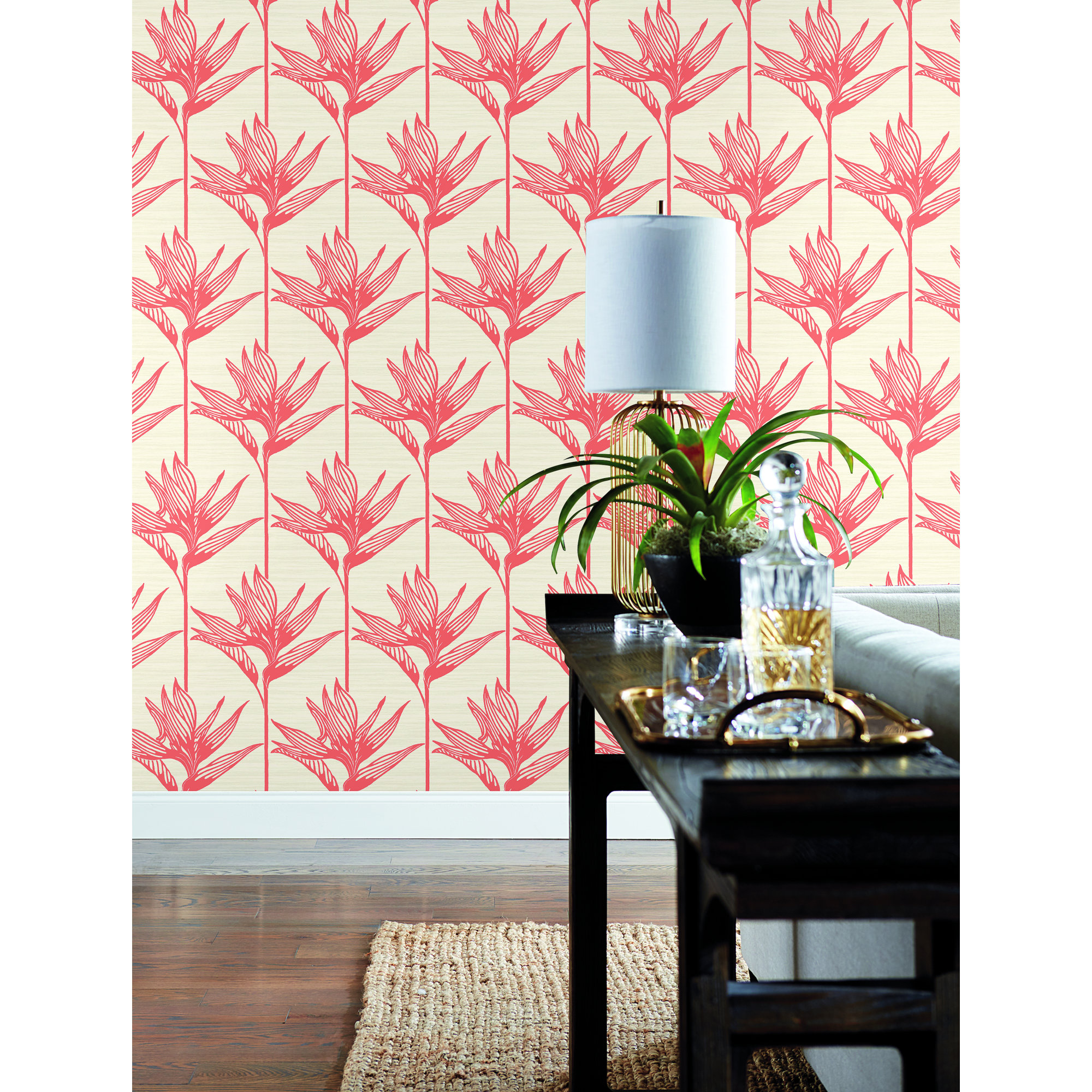 Boleyn Floral Double Roll, Coral