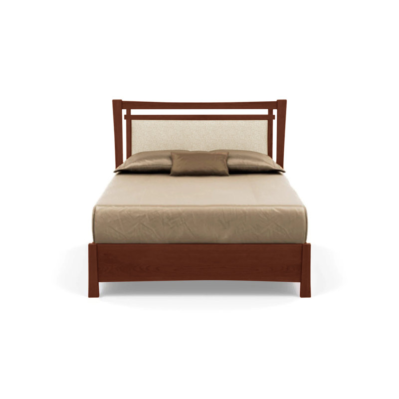 Monterey Upholstered Platform Storage Bed, King, Cognac Cherry, Hemp Fabric
