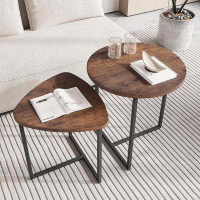Tello Cross Legs Varied Nesting Side Tables