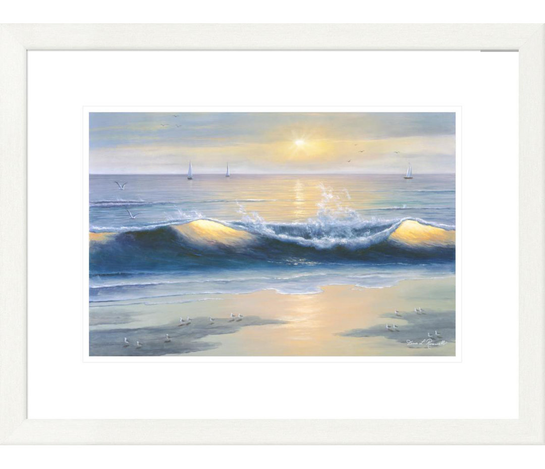 Coastal Waves by Diane Romanello - Picture Frame Graphic Art Print on Paper Highland Dunes 