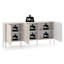 Three-Door Chest of Drawers with Fluted Fronts 170 cm Light Beige