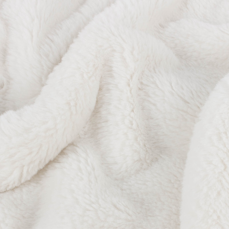 Kallu Throw Machine Woven Throw Blanket, White, 130cm W x 180cm L