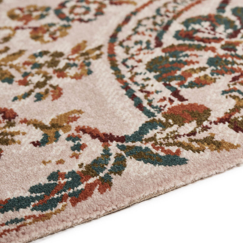 Amaranthine Machine Woven Oriental Area Rug in Tourmaline/Red/Green/Orange