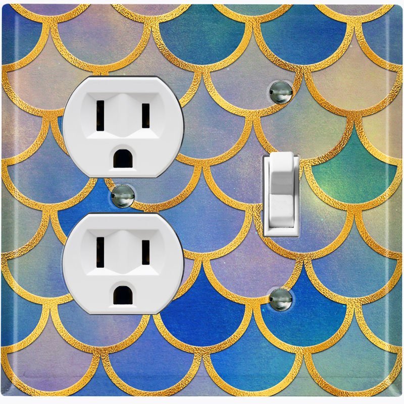Plaque murale 2 bandes Mermaid, Bleu/jaune