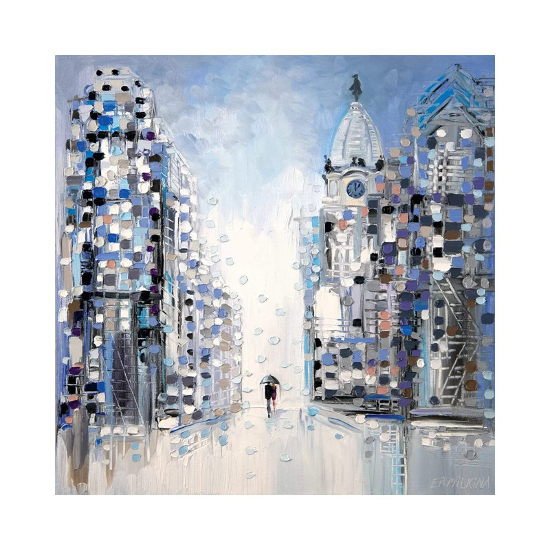 Rainy Walk In Philadelphia by Ekaterina Ermilkina - Wrapped Canvas Gallery-Wrapped Canvas Giclée