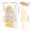 Grande armoire de rangement arquée 70,86 po à 3 niveaux avec portes et tablettes en verre