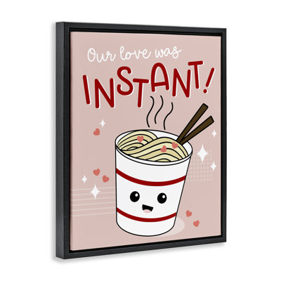 Love Was Instant Noodles Framed Floater Canvas Wall Art by Anna Quach