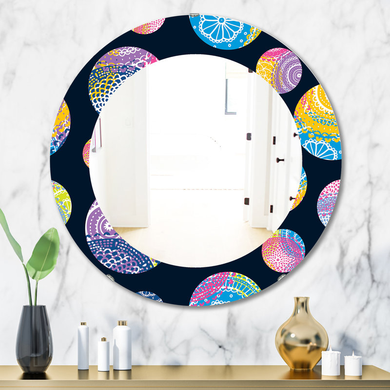 Miroir mural Lace and Circles, H 23,6 po x l 23,6 po