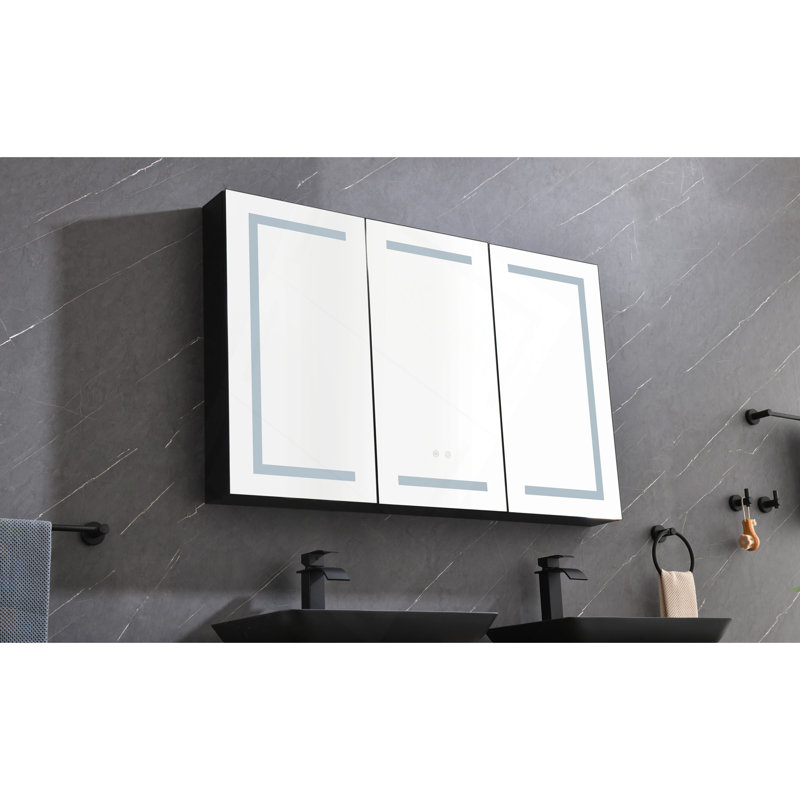 Armoire à pharmacie de 48 po avec éclairage à DEL 48 po avec miroir, douilles, intensité variable, antibuée