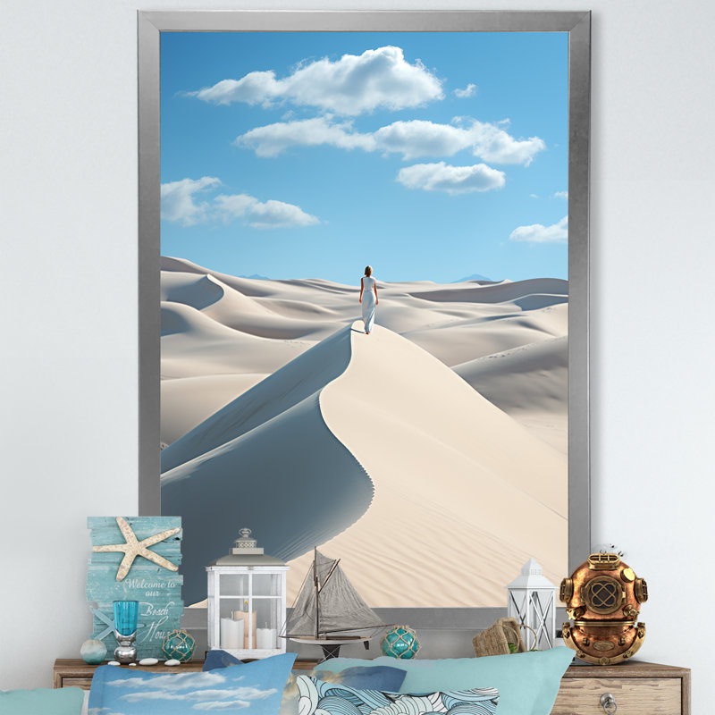 " Dune Simplicity Landscape I ", Silver Picture Framed, 32" H x 24" W x 1" D