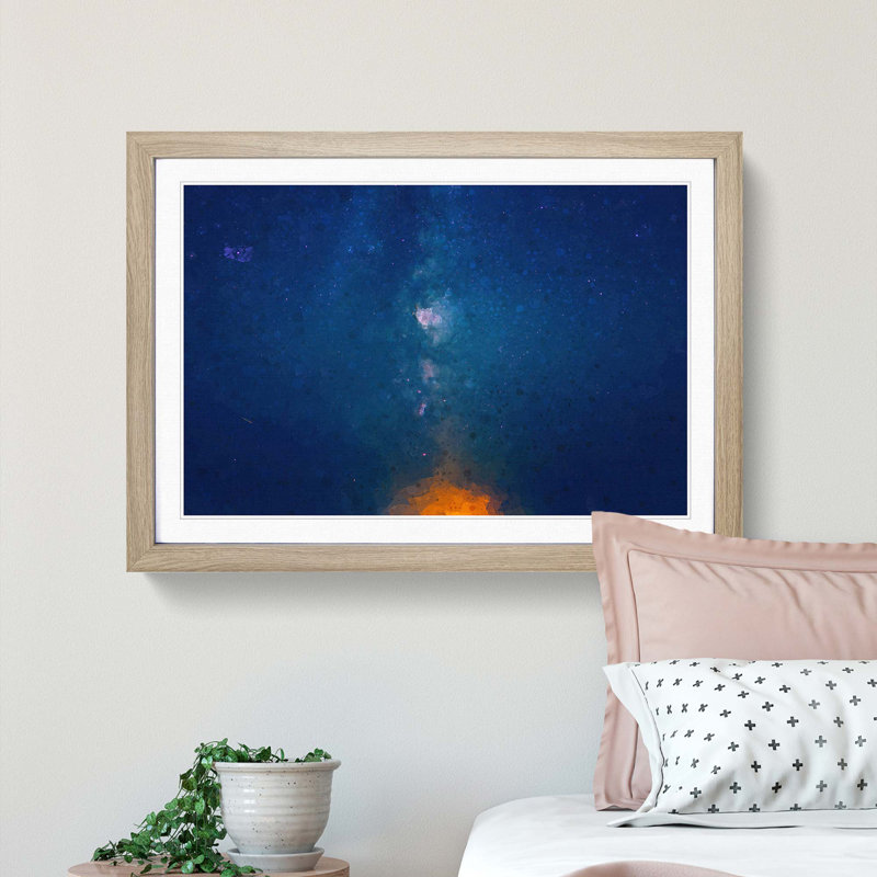 The Stars at Night in Abstract - Framed Print, Oak, 35cm H x 50cm W x 2cm D