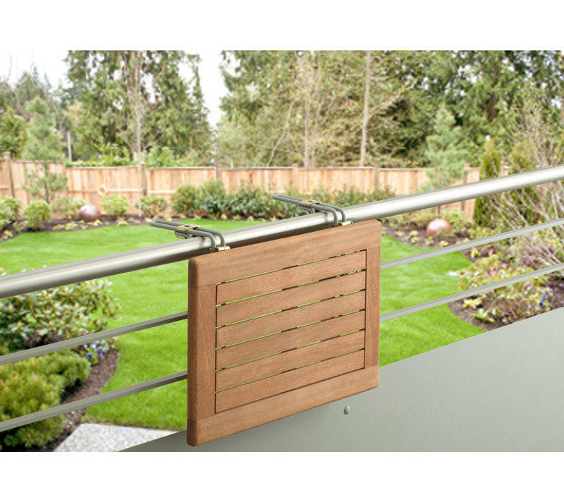 Lobelia Rectangular Eucalyptus Solid Wood Outdoor Balcony Table - 60 cm W 40 cm D
