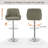 Set of 4 Bar Stools Adjustable Swivel Faux Leather Bar Chairs, Upholstered Counter Height with High Backrest Stool for Kitchen Island, Gray-2037790077