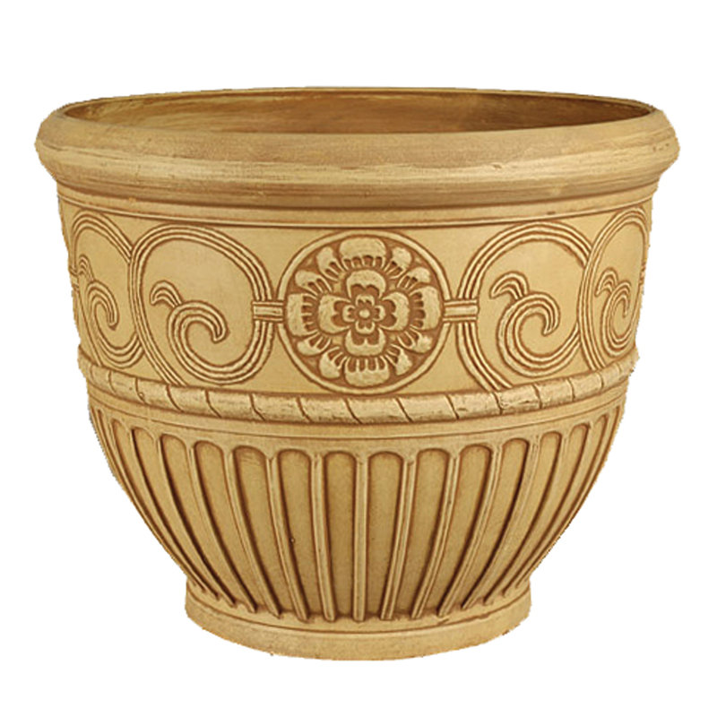 Pot de fleurs en composite Kerns, Beige