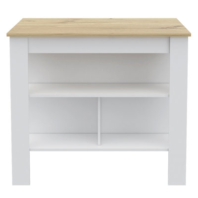 Versatile 3-Shelf Kitchen Island for Efficient Cooking and Storage