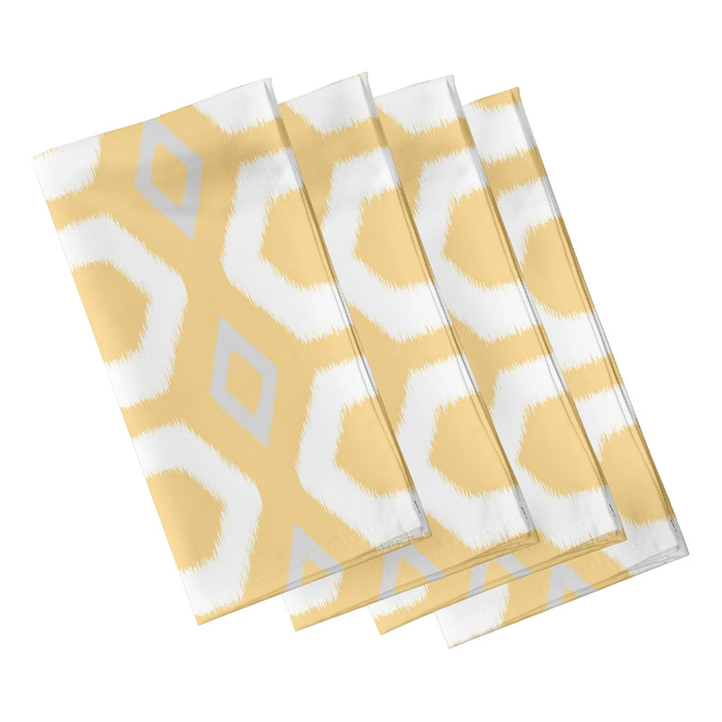 Ensemble de serviettes 4 pièces Zavala, L 18 po x L 18 po, Jaune