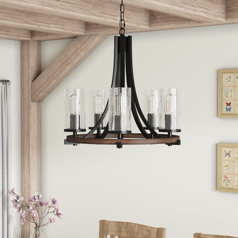 Davina 5 - Light Wagon Wheel Chandelier