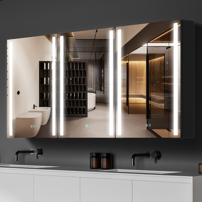 Miroir lumineux pour armoire à pharmacie 60 po x 30 po Cerian