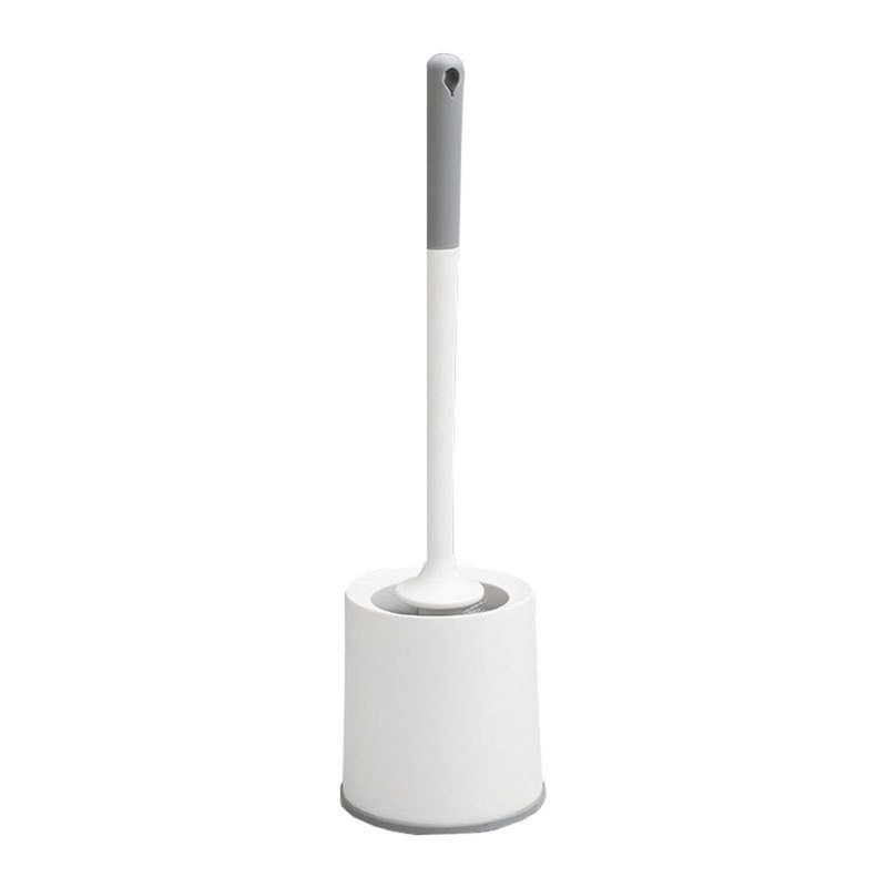 Ensemble de brosse de toilette et support avec poignée longue, nettoyage facile pour la salle de bain, blanc 18,5 x 5,1 x 5,1 po