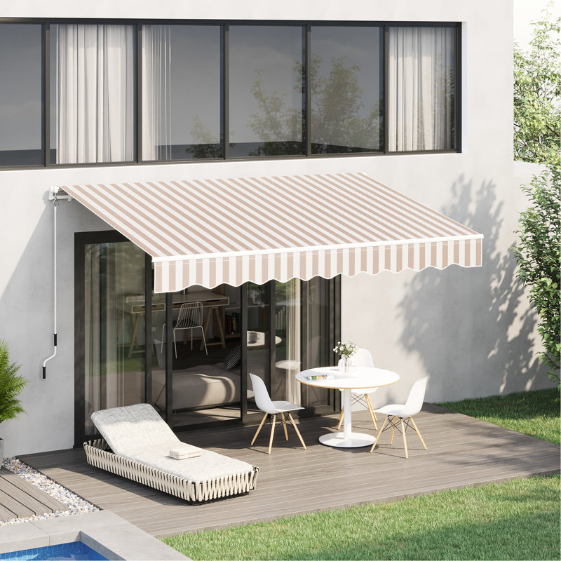 Multicolore auvent de balcon 10 'x 8' - et eau - manivelle, structure en aluminium bloquant la cour, cadre